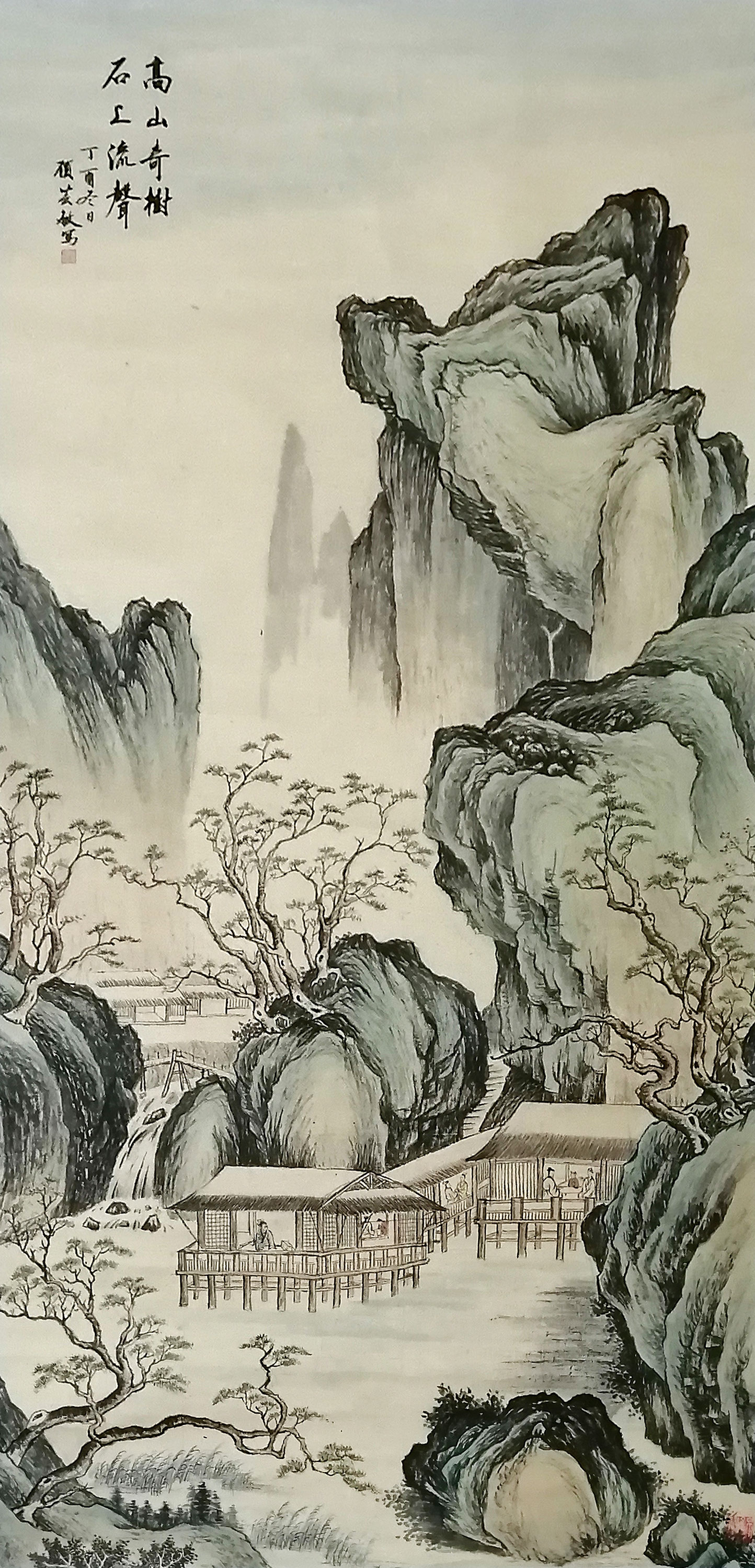 顾芸敏作品《高山奇树 石上流声》